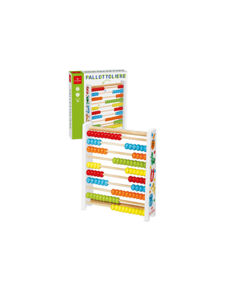 Wooden Abacus 100 Colorful Beads Math Kids 3+ DAN054013 Dal Negro | Futurartshop.com