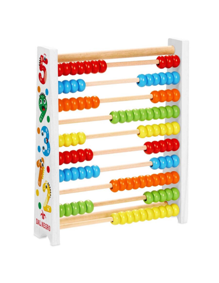 Wooden Abacus 100 Colorful Beads Math Kids 3+ DAN054013 Dal Negro | Futurartshop.com