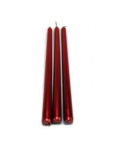 Candele Lisce Rosse 30 cm Set 3 Pezzi Decorazione Natale DUE2112658043-R Futurart | Futurartshop.com