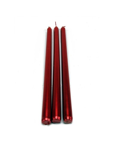 Candele Lisce Rosse 30 cm Set 3 Pezzi Decorazione Natale DUE2112658043-R Futurart | Futurartshop.com