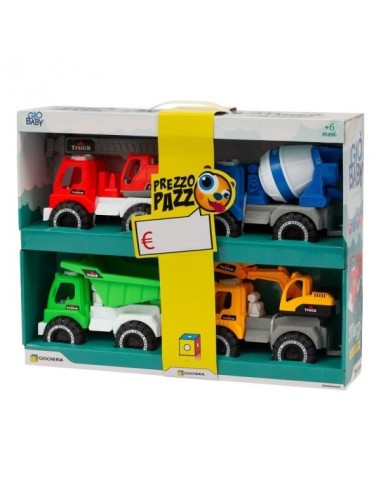 Gio Baby Construction Vehicles Set 4 Trucks Baby Toys 12M+ GIOGGI220224  | Futurartshop.com