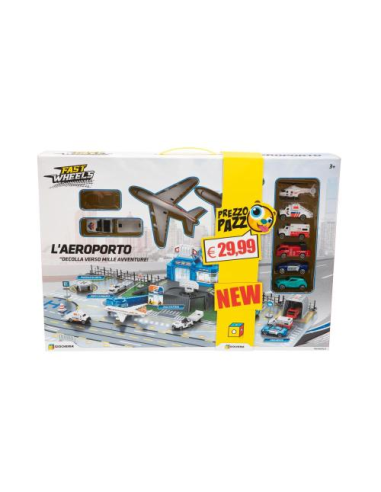 Fast Wheels Airport Playset with Plane Helicopter Vehicles 3+ GIOGGI250185  | Futurartshop.com
