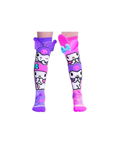 Kuromi My Melody Socks Sanrio 3D Plush Ears 6+ GIOMS004  | Futurartshop.com