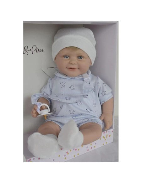 Sugar Teddy Blue Doll with Teddy Bear MAR739 Marina e Pau | Futurartshop.com