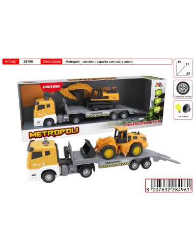 Metropoli Mini Truck with Construction Vehicles – 2 Models TOY28496 Toys Garden | Futurartshop.com