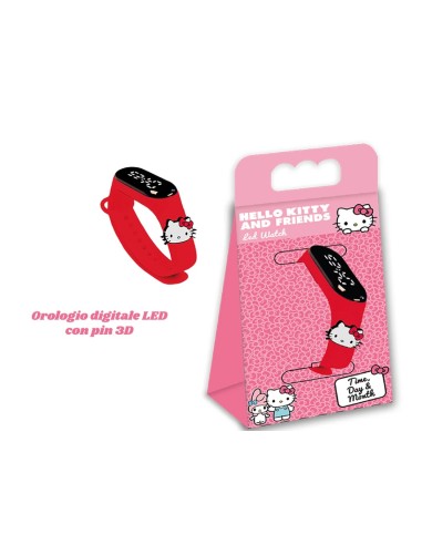 Hello Kitty Kids LED Digital Watch with 3D Pin RTIGNT49HK  | Futurartshop.com