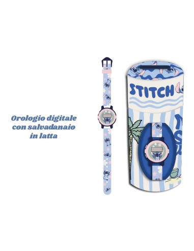 Disney Stitch Digital Watch with Tin Money Box RTIGNTNE1ST  | Futurartshop.com