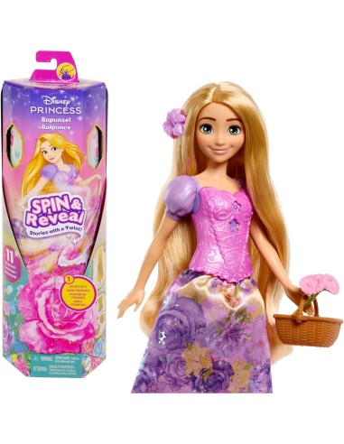 Disney Princess Rapunzel Spin & Reveal Bambola con 11 Sorprese DINHTV84/HTV86 Mattel | Futurartshop.com