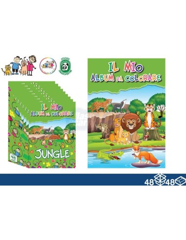 Jungle Coloring Book A4 16 Pages Safari Animals Tropical Kids Fun EOL5929  | Futurartshop.com