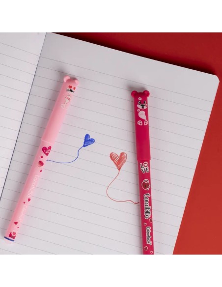 Set 2 Erasable Gel Pens Cancellotte in Love LAGCOL26011 Colourbook | Futurartshop.com