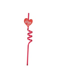 Set 4 Reusable Straws I Love You Heart Topper LAGCOL26004 Colourbook | Futurartshop.com 2