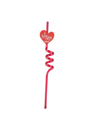Set 4 Reusable Straws I Love You Heart Topper LAGCOL26004 Colourbook | Futurartshop.com