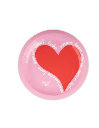 Set 8 In Love Plates Valentine's Day Party Table LAGCOL26001 Colourbook | Futurartshop.com