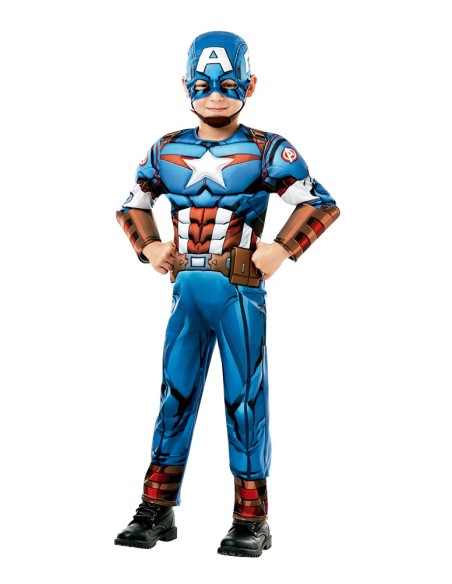 Captain America Deluxe Muscle Costume Ages 5-6 RUBIT640833-M Rubies | Futurartshop.com