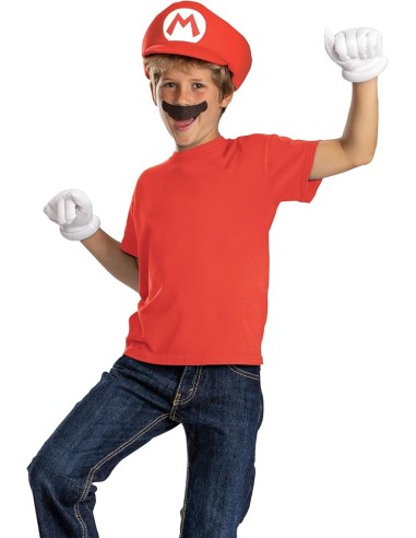 Kit Super Mario Bambino Cappello Guanti e Baffi Nintendo JAK164599 Jakks Pacific | Futurartshop.com