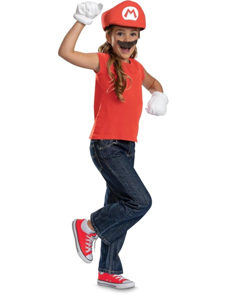 Super Mario Kids Accessory Kit Hat Gloves Mustache Nintendo JAK164599 Jakks Pacific | Futurartshop.com