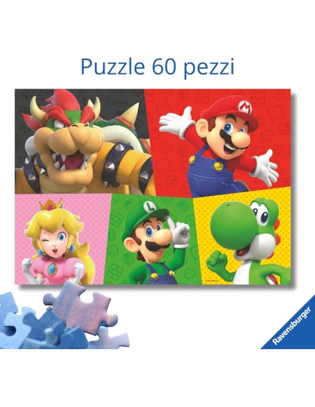 Puzzle Gigante Super Mario 60 Pezzi per Bambini 70x50 cm RAV120043287 Ravensburger | Futurartshop.com