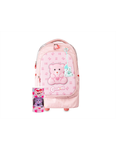 Coccolotti School Trolley Backpack Classic Pink + Free Coccolotto LAGCLT00017 Colourbook | Futurartshop.com