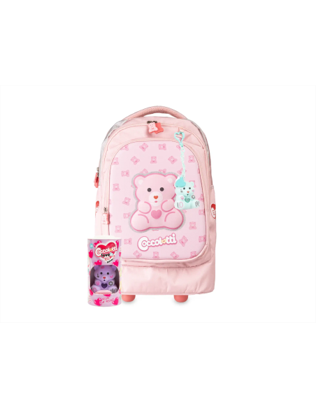 Coccolotti School Trolley Backpack Classic Pink + Free Coccolotto LAGCLT00017 Colourbook | Futurartshop.com