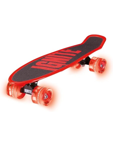 Skateboard Ignite Tyro Rosso Ruote Poliuretano Luminose LED Pedana 55x15 cm MON25543 Mondo | Futurartshop.com