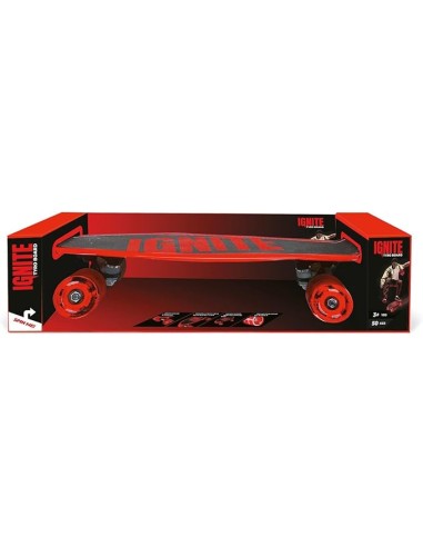 Skateboard Ignite Tyro Rosso Ruote Poliuretano Luminose LED Pedana 55x15 cm MON25543 Mondo | Futurartshop.com
