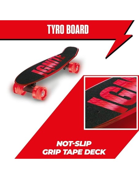 Skateboard Ignite Tyro Rosso Ruote LED Poliuretano 55x15 cm MON25543 Mondo | Futurartshop.com