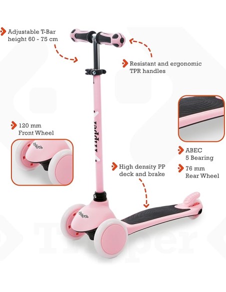 Monopattino 3 Ruote Tripper Rosa MON28571 Mondo | Futurartshop.com