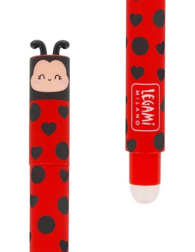 Erasable Gel Pen Ladybug Red Ink 0.7mm Kawaii LEGEP0074 Legami Milano | Futurartshop.com