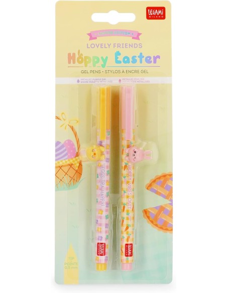 Set 2 Erasable Gel Pens Happy Easter 0.5mm LEGCPPSET2 Legami Milano | Futurartshop.com