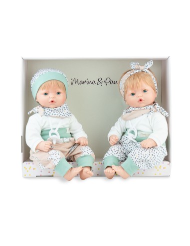 Pitus Twins Zoo Baby Dolls 40 cm Gift Box MAR574 Marina e Pau | Futurartshop.com
