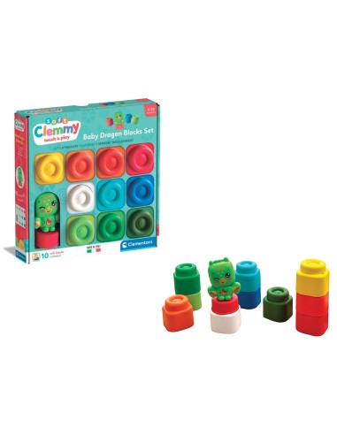 Clemmy Dragon 10 Soft Blocks Set CLE17980 Clementoni | Futurartshop.com