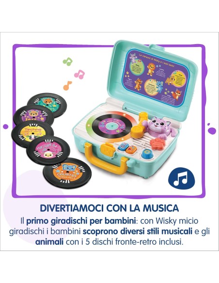 Whisky Micio Giradischi Musicale per Bambini VIT568107 Vtech | Futurartshop.com