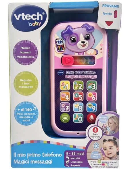 My First Phone Magic Messages Pink Interactive Baby Toy VIT620959 Vtech | Futurartshop.com