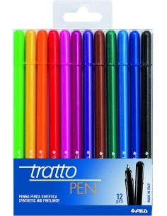 Tratto Pen Penna Punta Sintetica 0,5mm 12 Colori Assortiti FILF807700 Fila | Futurartshop.com