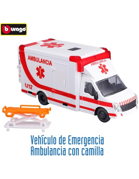 Ambulanza con Barella – Veicolo Soccorso Die-Cast ROU18-32266 Burago | Futurartshop.com