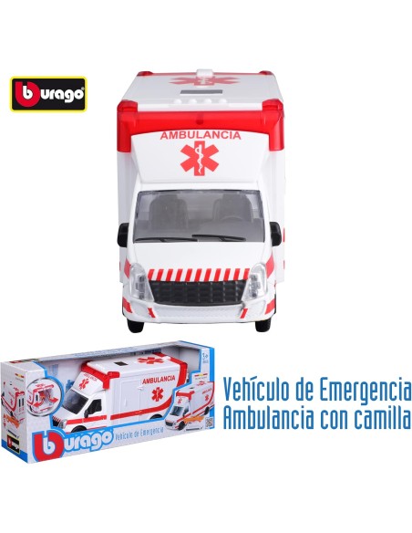 Ambulanza con Barella – Veicolo Soccorso Die-Cast ROU18-32266 Burago | Futurartshop.com