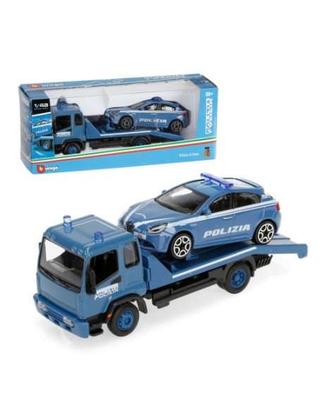 Police Tow Truck Die-Cast 1:43 with Car GOL18-31425 Burago | Futurartshop.com