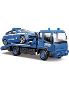 Bisarca Polizia die-cast 1:43 con auto GOL18-31425 Burago | Futurartshop.com 2