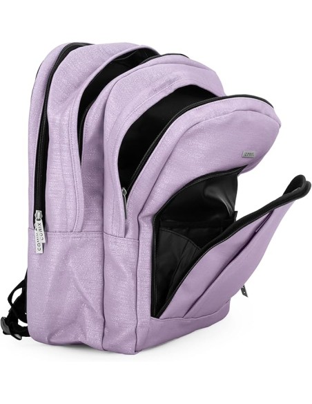 Organised Lurex Lilac School Backpack PAN74117LL Panini | Futurartshop.com