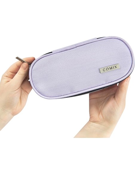 Oval Pencil Case Lurex Lilac School PAN74119LL Panini | Futurartshop.com