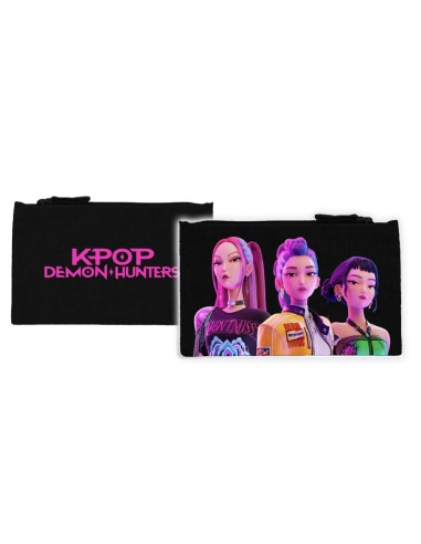 K-Pop Demon Hunters Black PolyCotton Pouch Zip Cosmetic Bag CORW17043 Coriex | Futurartshop.com