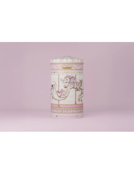 Baby Pink Music Box Tin Wrapped Chocolate Almonds 160g MAXMAXBABYCARR  | Futurartshop.com