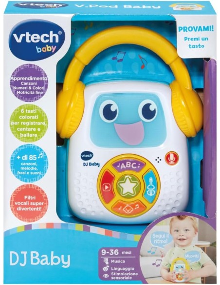 DJ Baby Giocattolo Musicale Interattivo Luci e Suoni 6-36M VIT607807 Vtech | Futurartshop.com