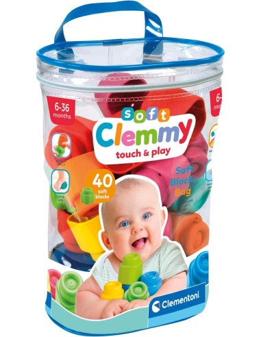 Soft Clemmy Bag 40 Soft Blocks 6m+ CLE17878 Clementoni | Futurartshop.com