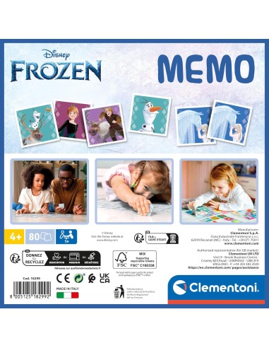 Memo Games Disney Frozen 48 Cards Memory 3+ CLE18299 Clementoni | Futurartshop.com