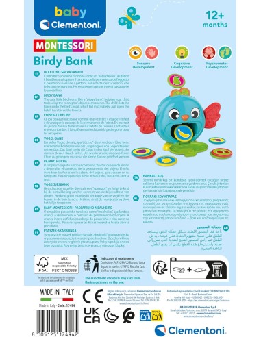 Birdy Bank 8 Coins Toy 12m+ CLE17494 Clementoni | Futurartshop.com