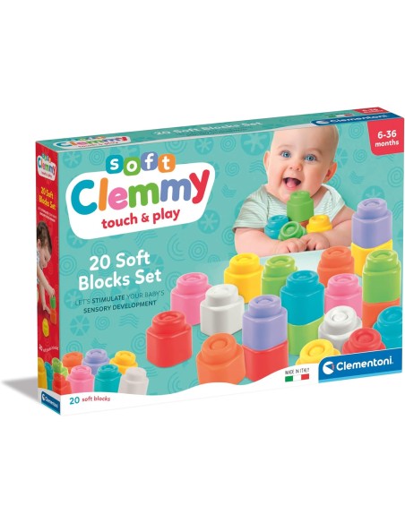 Soft Clemmy 20 Soft Blocks Set 6m+ CLE17989 Clementoni | Futurartshop.com
