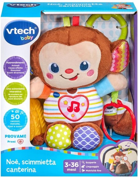 Noè Scimmietta Canterina Sonaglino Interattivo 3-24M VIT513407 Vtech | Futurartshop.com