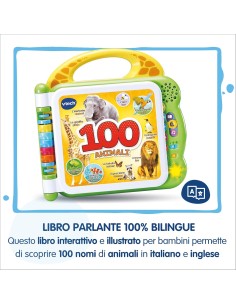 Libro Illustrato Bilingue 100 Animali Gioco Educativo VIT609507 Vtech | Futurartshop.com
