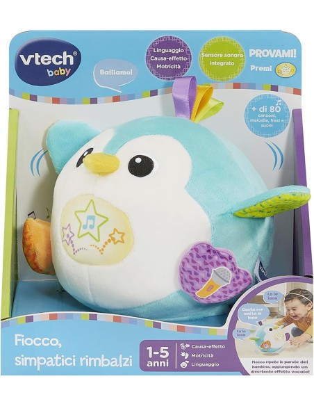 Fiocco Bouncing Penguin Interactive Plush Toy for Kids VIT623107 Vtech | Futurartshop.com